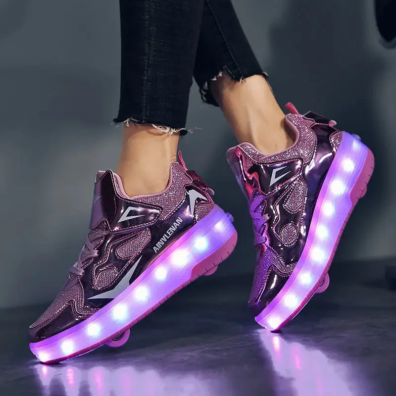 LichtRiders - Kinder LED Rollschuhe mit integrierten Rädern