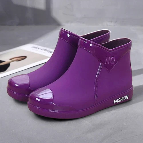 Elegante Wasserdichte Ankle-Regenstiefel für Damen – Perfekt für den Herbst mit seitlichem Reißverschluss