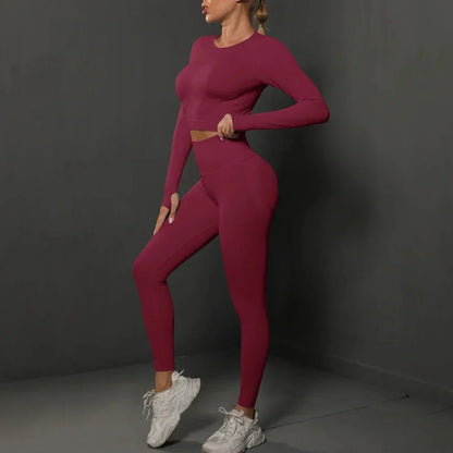 Damen Trainingsset mit Langarmshirt und Leggings