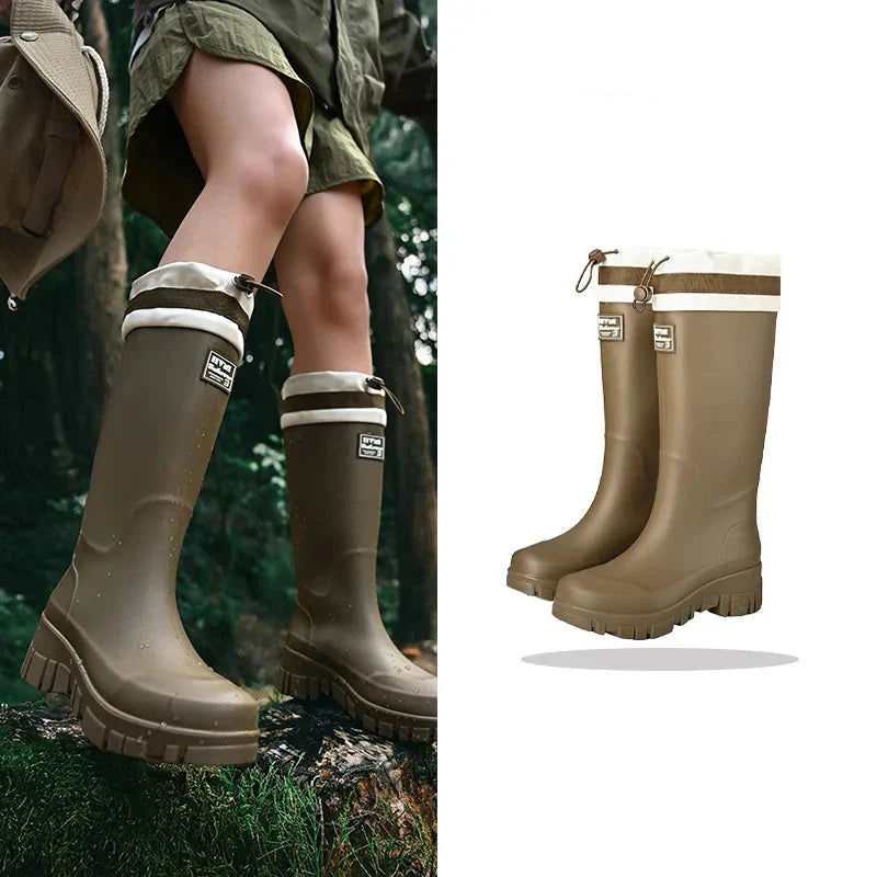 Elegante Damen-Regenstiefel im Retro-Look: Wasserdicht und rutschfest für den Herbst