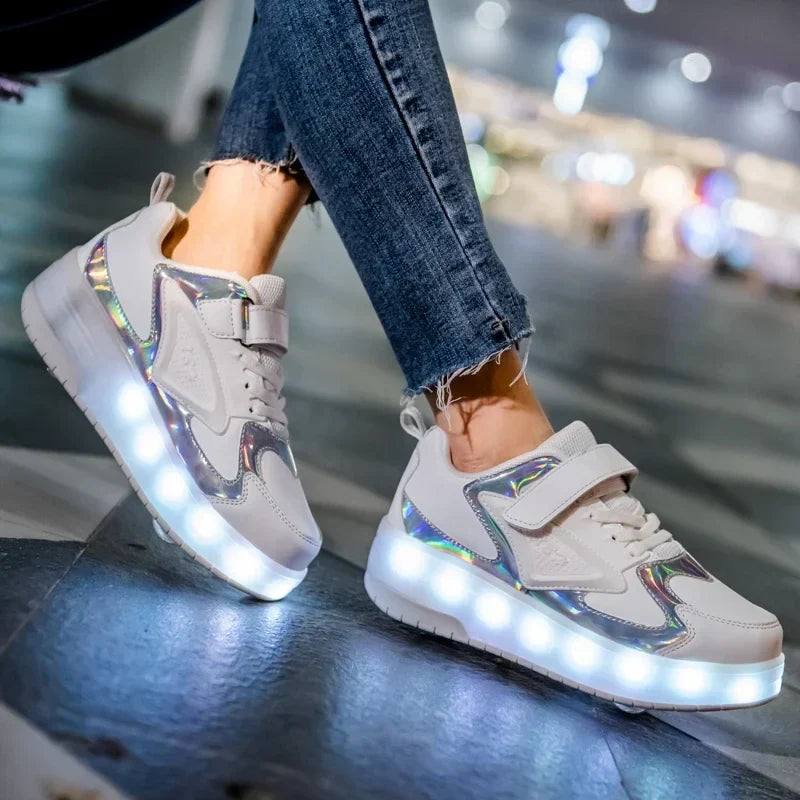 LichtRiders - Kinder LED Rollschuhe mit integrierten Rädern