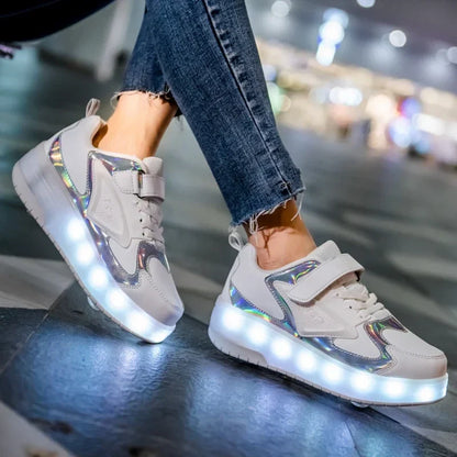LichtRiders - Kinder LED Rollschuhe mit integrierten Rädern