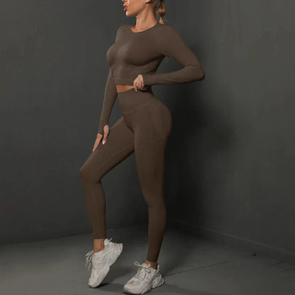 Damen Trainingsset mit Langarmshirt und Leggings