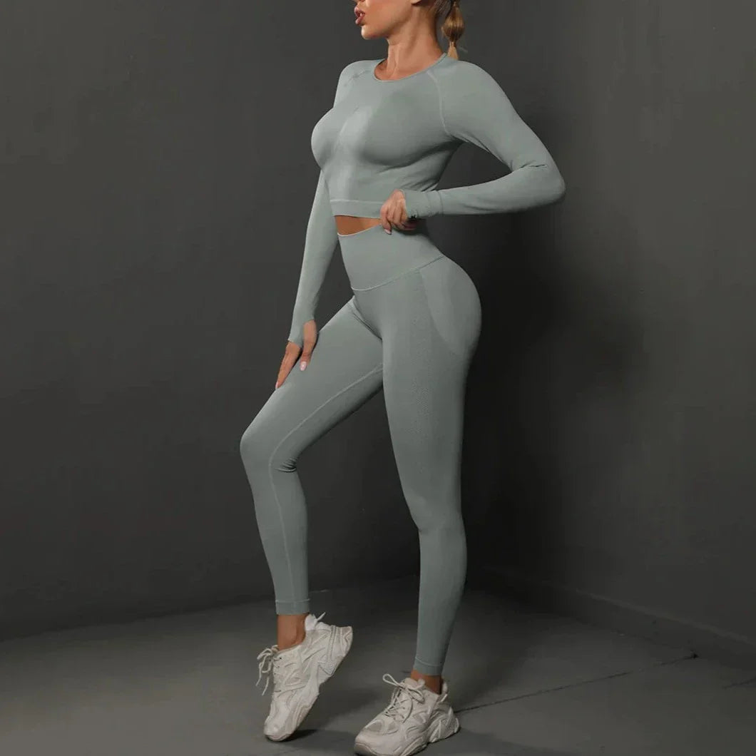 Damen Trainingsset mit Langarmshirt und Leggings
