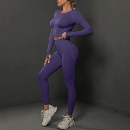 Damen Trainingsset mit Langarmshirt und Leggings