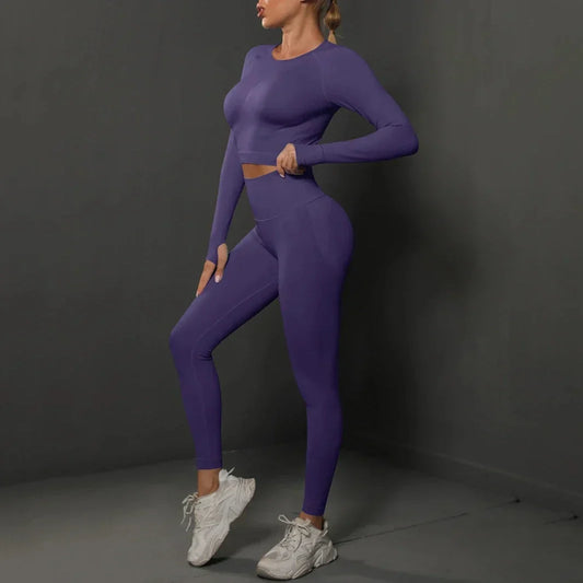 Damen Trainingsset mit Langarmshirt und Leggings