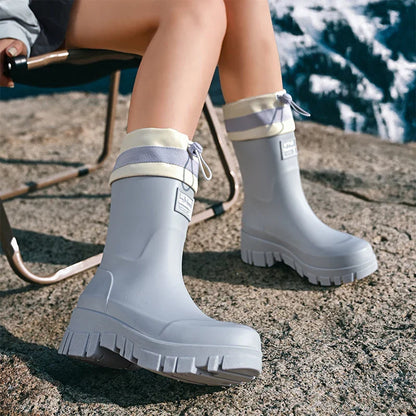 Elegante Damen-Regenstiefel im Retro-Look: Wasserdicht und rutschfest für den Herbst