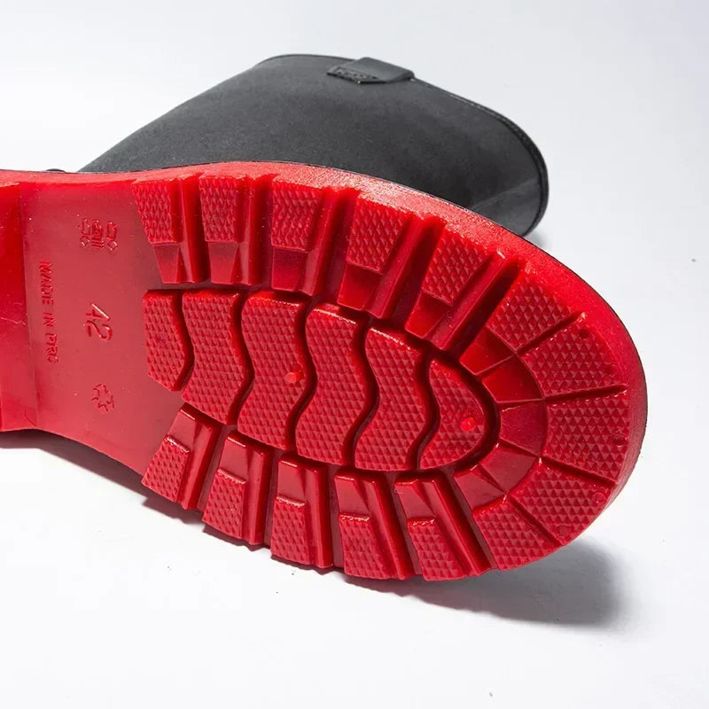 Bequeme und wasserdichte halbhohe PVC-Regenstiefel für Herren – Rutschfeste Sohle für den Herbst