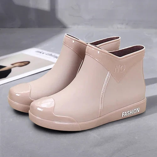 Elegante Wasserdichte Ankle-Regenstiefel für Damen – Perfekt für den Herbst mit seitlichem Reißverschluss