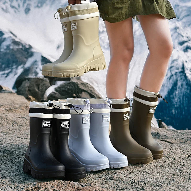 Elegante Damen-Regenstiefel im Retro-Look: Wasserdicht und rutschfest für den Herbst
