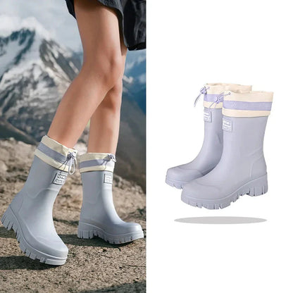 Elegante Damen-Regenstiefel im Retro-Look: Wasserdicht und rutschfest für den Herbst