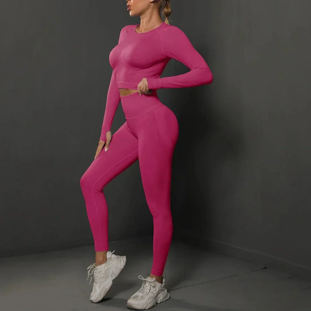 Damen Trainingsset mit Langarmshirt und Leggings