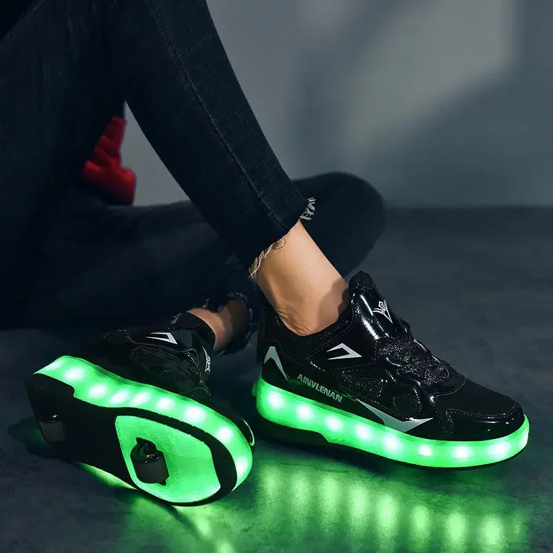 LichtRiders - Kinder LED Rollschuhe mit integrierten Rädern