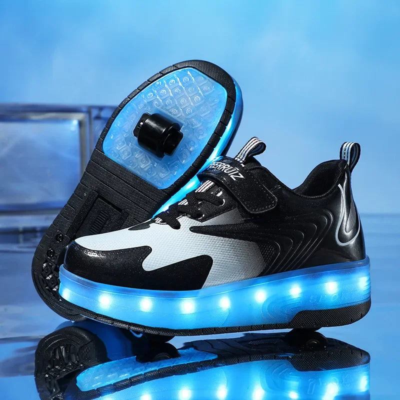 LichtRiders - Kinder LED Rollschuhe mit integrierten Rädern