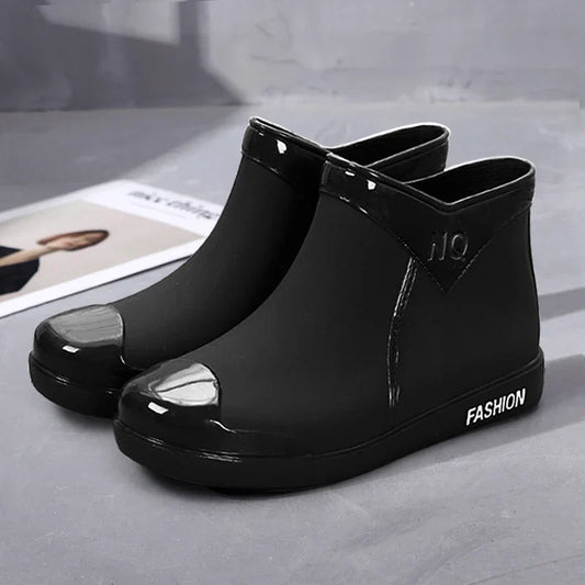 Elegante Wasserdichte Ankle-Regenstiefel für Damen – Perfekt für den Herbst mit seitlichem Reißverschluss