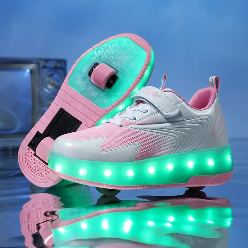 LichtRiders - Kinder LED Rollschuhe mit integrierten Rädern