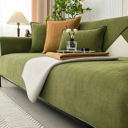 Luxuriöser Rutschfester Chenille Sofaüberzug für Ultimativ Komfort und Sicheren Halt