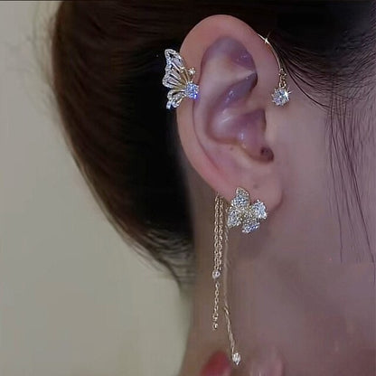 Funkelnde Zirkonia Schmetterlings-Ohrmanschetten ohne Piercing – Eleganter Schmuck für Damen