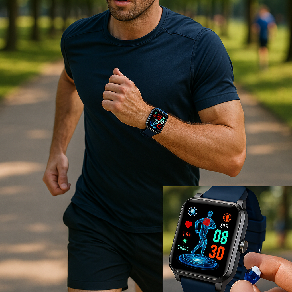 Umfassende Gesundheits-Smartwatch: EKG, Blutdruck, Fitness-Tracking | Für iOS & Android