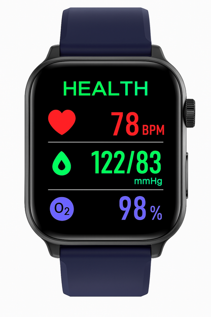 Umfassende Gesundheits-Smartwatch: EKG, Blutdruck, Fitness-Tracking | Für iOS & Android
