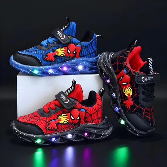 Superheld LED Sneakers für Kinder - Coole Schuhe mit Lichtern