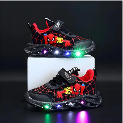 Superheld LED Sneakers für Kinder - Coole Schuhe mit Lichtern