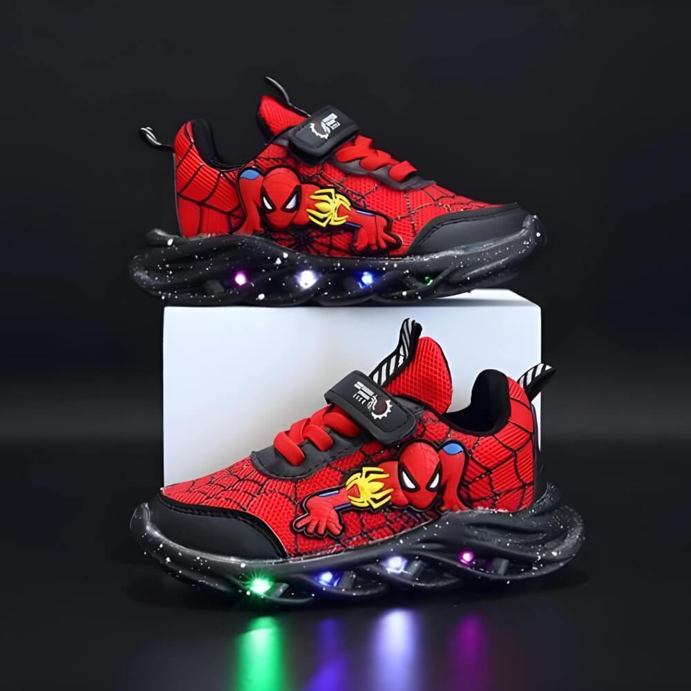 Superheld LED Sneakers für Kinder - Coole Schuhe mit Lichtern
