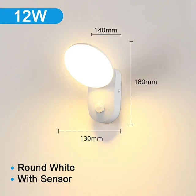 AlignEase LED Wandleuchte mit Bewegungssensor – Wasserdichte Außenbeleuchtung für Garten & Fassade, 12W