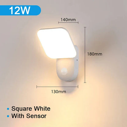 AlignEase LED Wandleuchte mit Bewegungssensor – Wasserdichte Außenbeleuchtung für Garten & Fassade, 12W