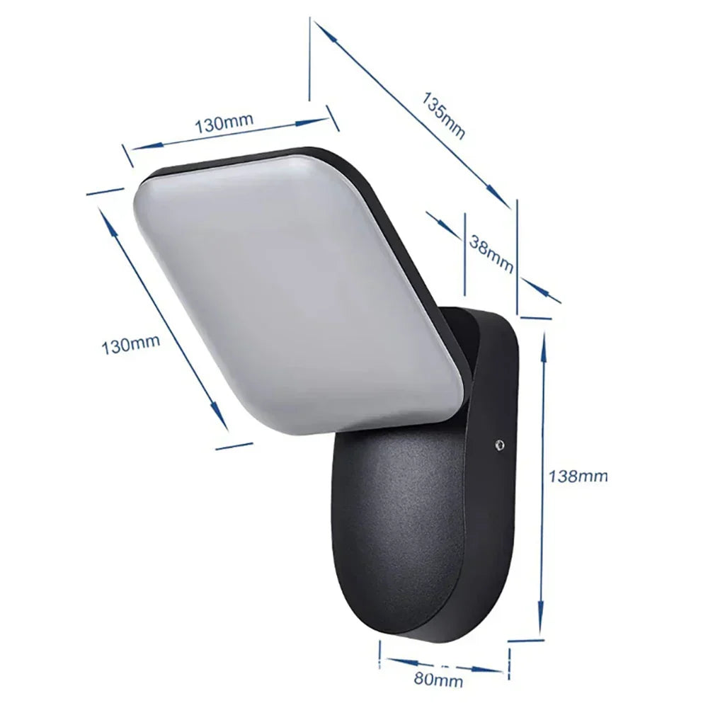 AlignEase LED Wandleuchte mit Bewegungssensor – Wasserdichte Außenbeleuchtung für Garten & Fassade, 12W