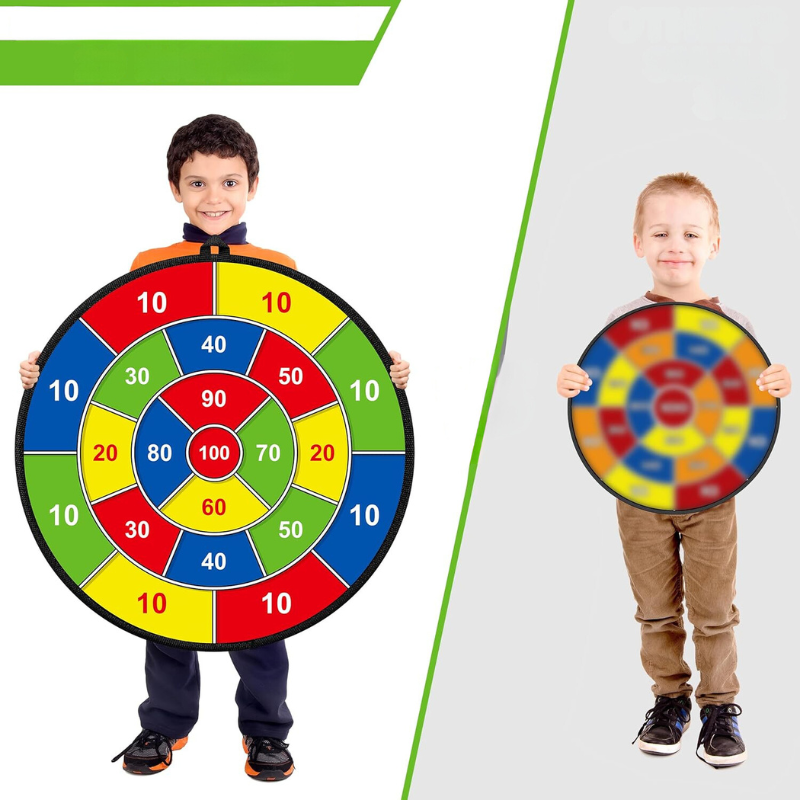 FunVenture Kinder Dartscheibe – Doppelseitig mit Klebepfeilen für Drinnen & Draußen
