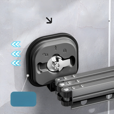 Extendry: Opvouwbare Aluminium Wanddroger met Zuignap - Ruimtebesparend en Gemakkelijk te Bevestigen