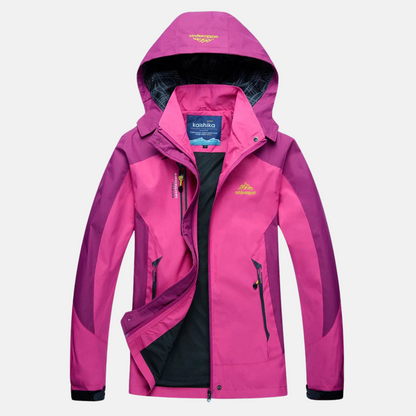 Wasserdichte Funktionsjacke für Damen – Atmungsaktive & winddichte Outdoorjacke mit Kapuze