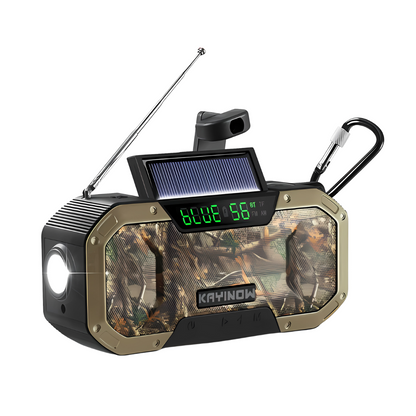 SolaireGuard Notfallradio AM/FM Tragbar mit LED Solar-Handkurbel, USB 5000mAh/10000mAh Wiederaufladbare Taschenlampe Leselampe SOS-Alarm