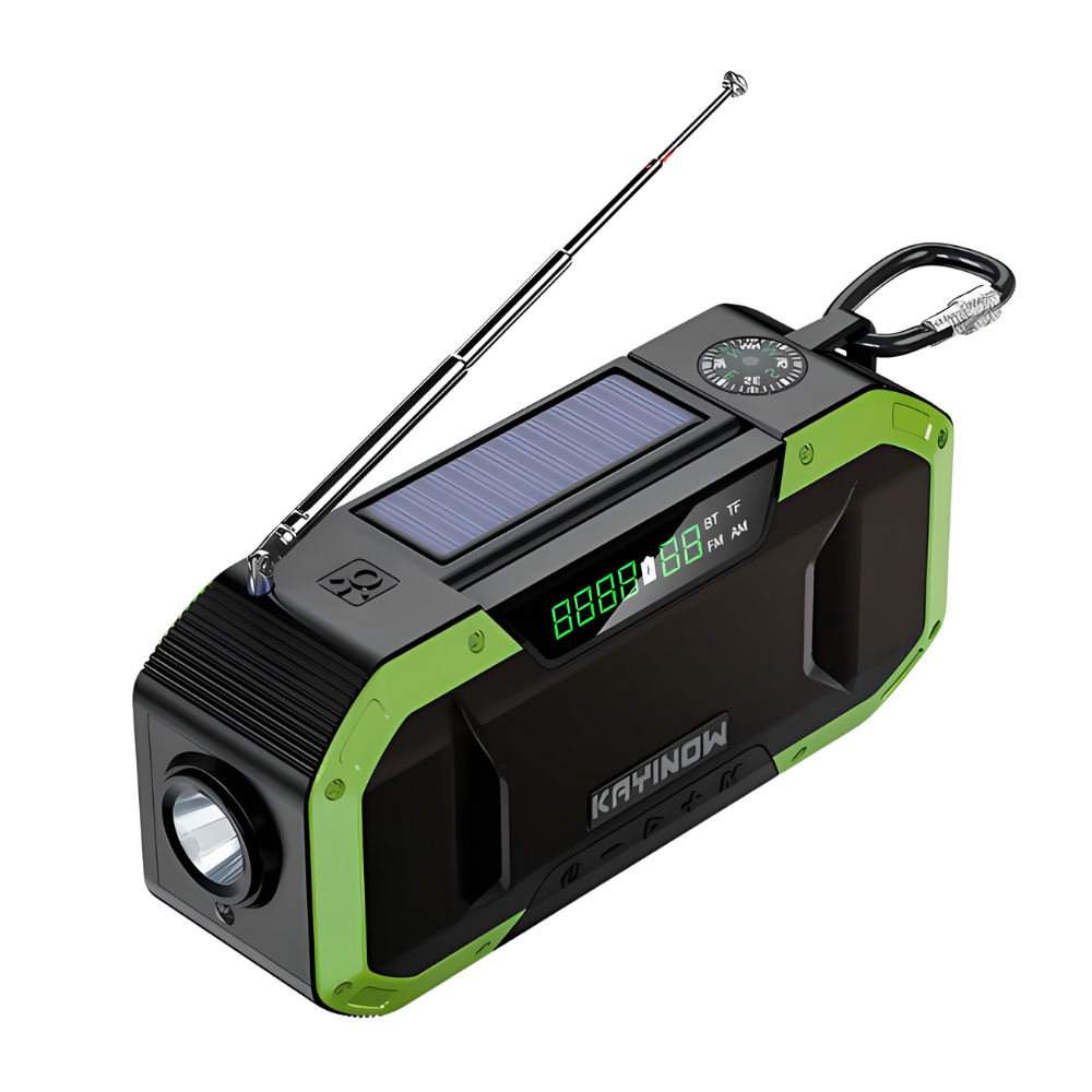 SolaireGuard Notfallradio AM/FM Tragbar mit LED Solar-Handkurbel, USB 5000mAh/10000mAh Wiederaufladbare Taschenlampe Leselampe SOS-Alarm