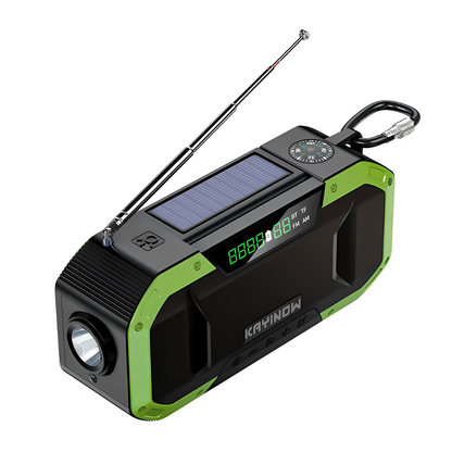 SolaireGuard Notfallradio AM/FM Tragbar mit LED Solar-Handkurbel, USB 5000mAh/10000mAh Wiederaufladbare Taschenlampe Leselampe SOS-Alarm