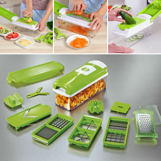 SliceSafe | Der Vielseitige 12-in-1 Gemüseschneider für Ihre Küche
