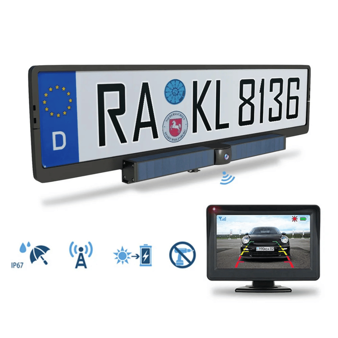 HD 1080P Solar-Powered Wireless Backup Camera with 4.3-inch Monitor - Enhanced Safety & Convenience