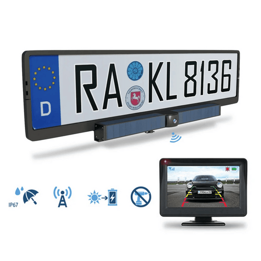 HD 1080P Solar-Powered Wireless Backup Camera with 4.3-inch Monitor - Enhanced Safety & Convenience