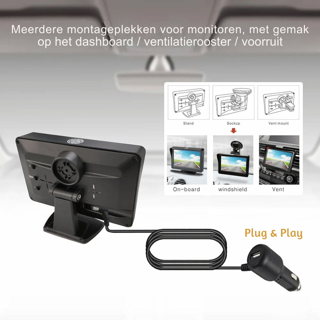HD 1080P Solar-Powered Wireless Backup Camera with 4.3-inch Monitor - Enhanced Safety & Convenience