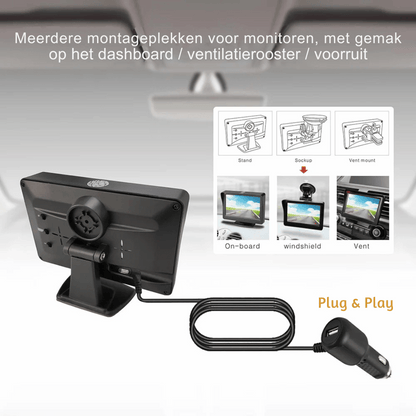 HD 1080P Solar-Powered Wireless Backup Camera with 4.3-inch Monitor - Enhanced Safety & Convenience