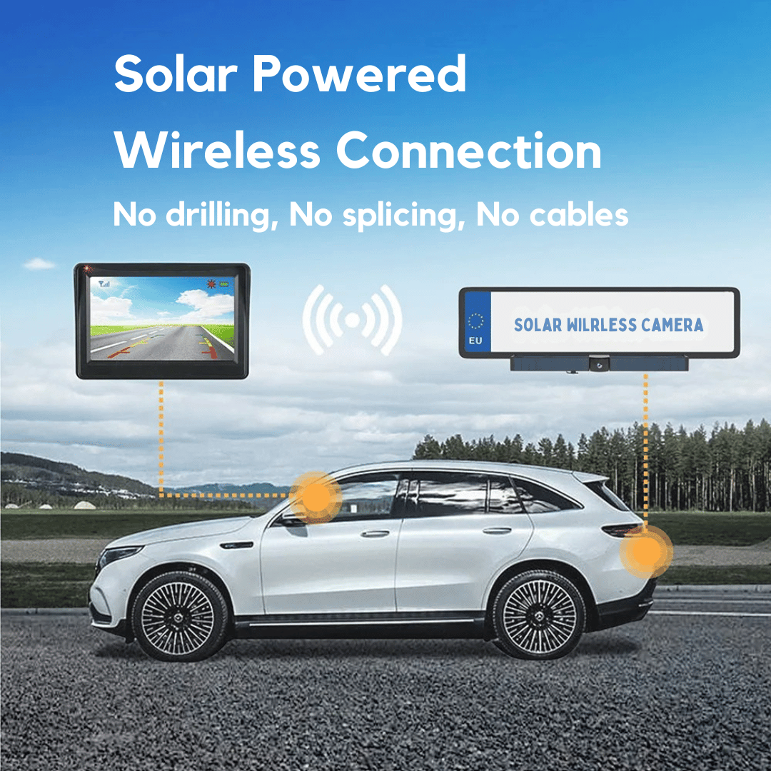 HD 1080P Solar-Powered Wireless Backup Camera with 4.3-inch Monitor - Enhanced Safety & Convenience