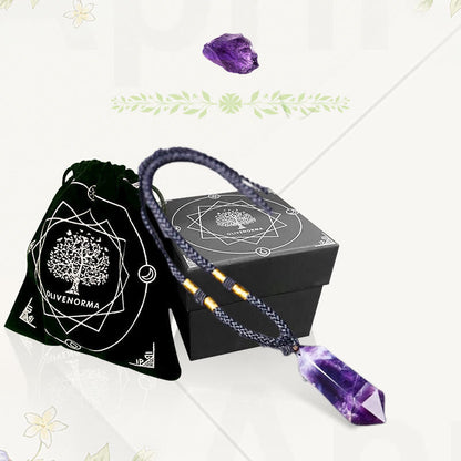 Lyra Amethyst Heilkristall Halskette - Natürliche Heilung und Schutz