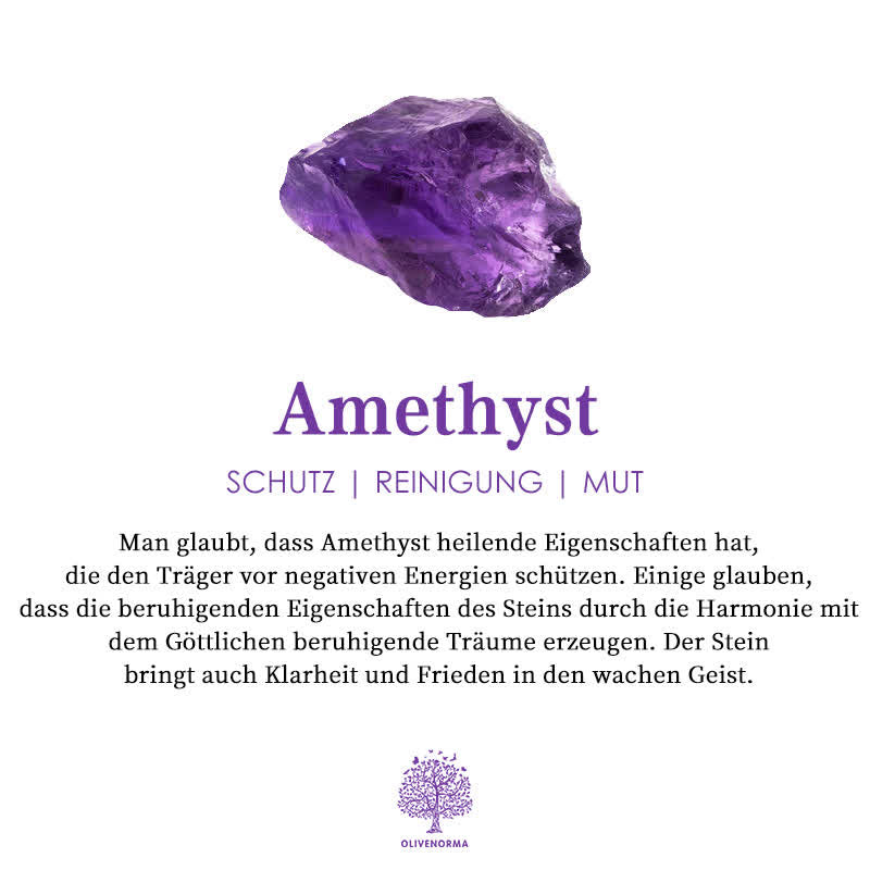 Lyra Amethyst Heilkristall Halskette - Natürliche Heilung und Schutz