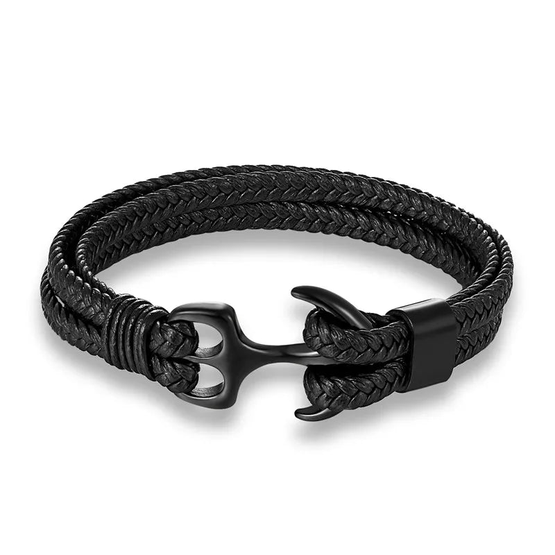 Marine Anker-Lederarmband – Stilvolles nautisches Accessoire für Männer und Frauen