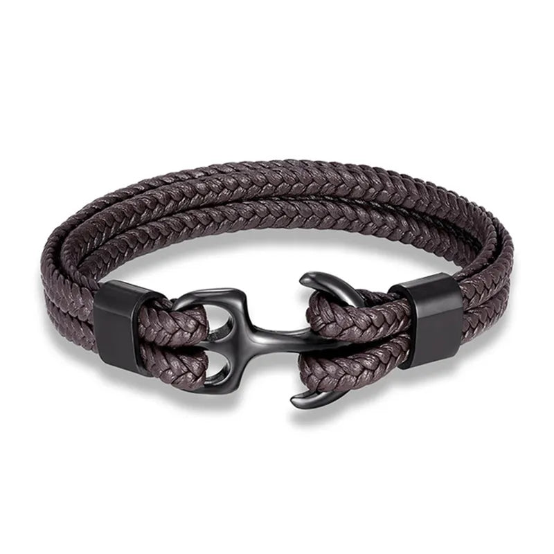 Marine Anker-Lederarmband – Stilvolles nautisches Accessoire für Männer und Frauen