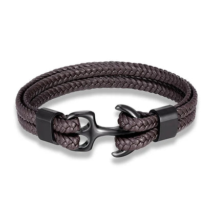 Marine Anker-Lederarmband – Stilvolles nautisches Accessoire für Männer und Frauen