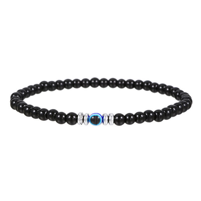 Thor's Hammer "Böses Auge" Herren-Armband aus 4 mm Naturstein | Schutz & Stil