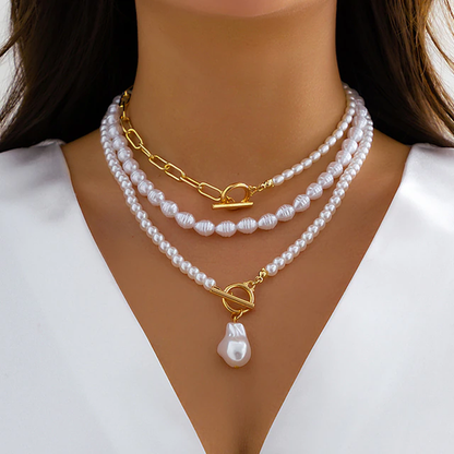 Elegante Vintage-Mehrschichtige Perlenkette - Zeitloser Stil und Luxus