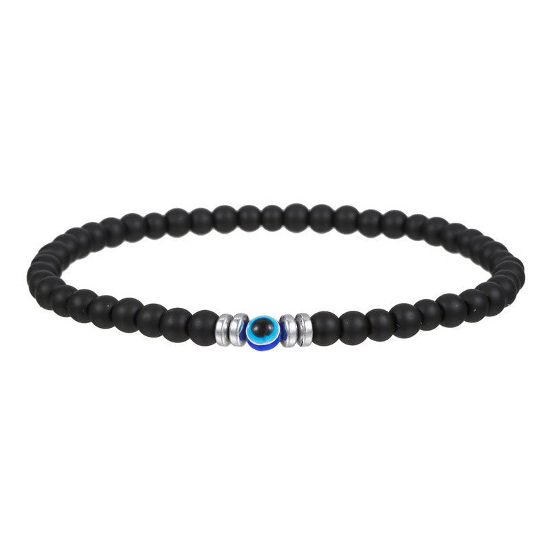 Thor's Hammer "Böses Auge" Herren-Armband aus 4 mm Naturstein | Schutz & Stil